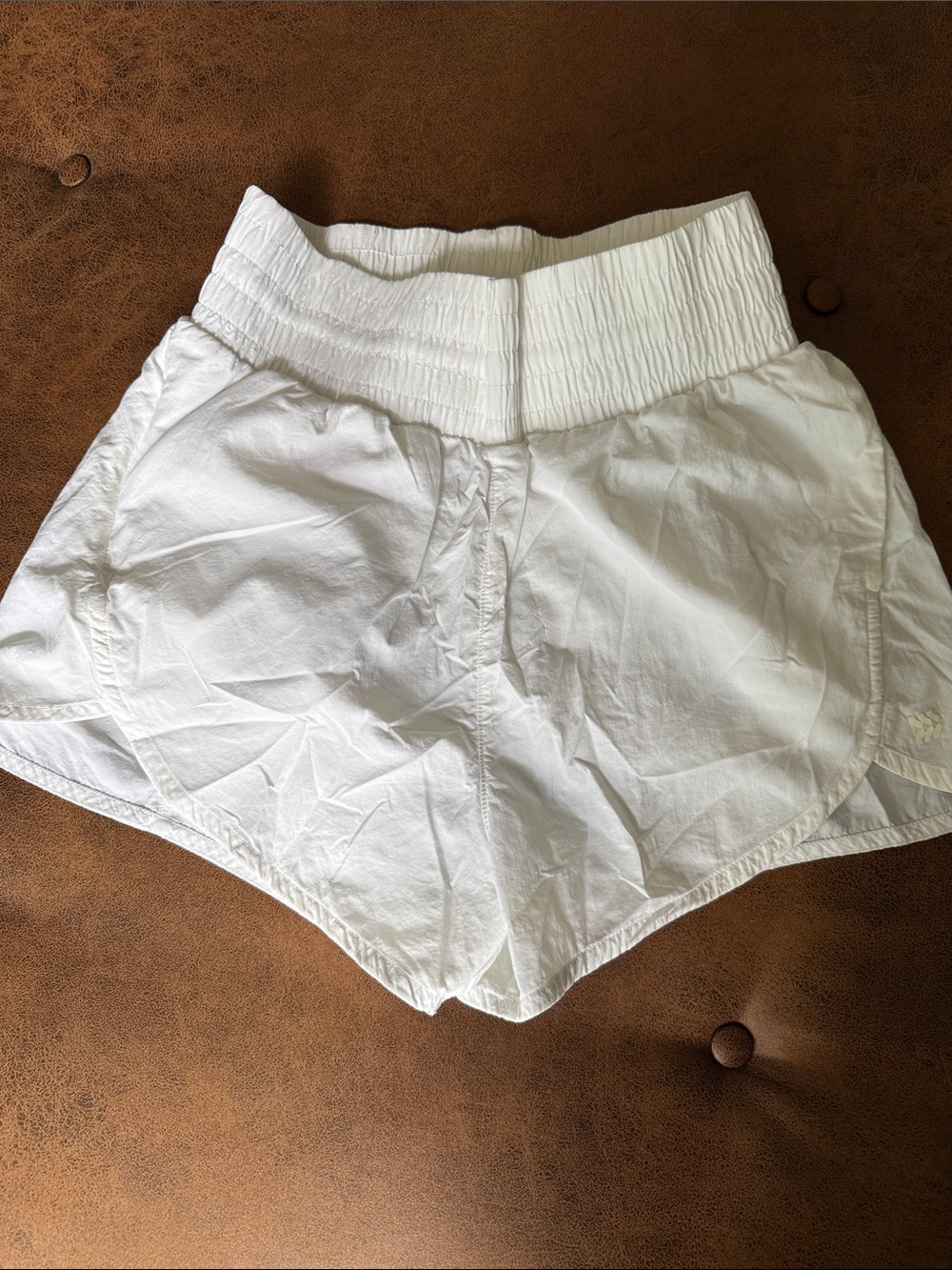 all in motion White Athletic Shorts with Smocked Waistband